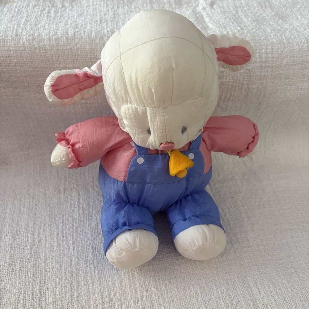 Department 56 Nylon Puffy Parachute Lamb Sheep Stuffed Animal Blue Pink Puffy